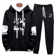 Load image into Gallery viewer, two piece set hoodie sweatsuit men tracksuit jordan 23 jogging sweat suits casual streetwear mens outfits sport suits jogger set