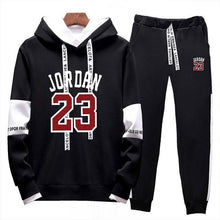 Load image into Gallery viewer, two piece set hoodie sweatsuit men tracksuit jordan 23 jogging sweat suits casual streetwear mens outfits sport suits jogger set