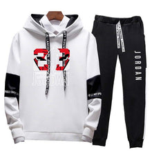 Load image into Gallery viewer, two piece set hoodie sweatsuit men tracksuit jordan 23 jogging sweat suits casual streetwear mens outfits sport suits jogger set